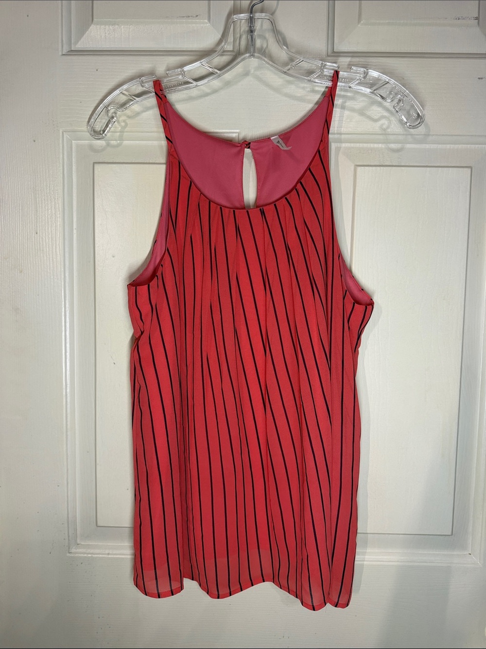 DNA couture Coral Pink Striped Sleeveless Camisole